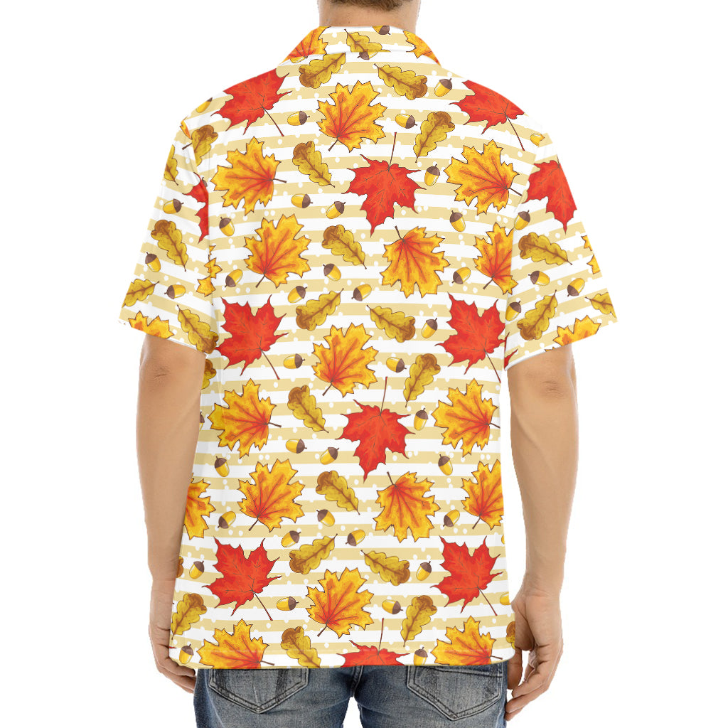Maple And Oak Pattern Print Aloha Shirt