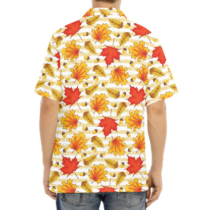 Maple And Oak Pattern Print Aloha Shirt