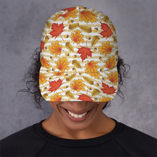Maple And Oak Pattern Print Baseball Cap