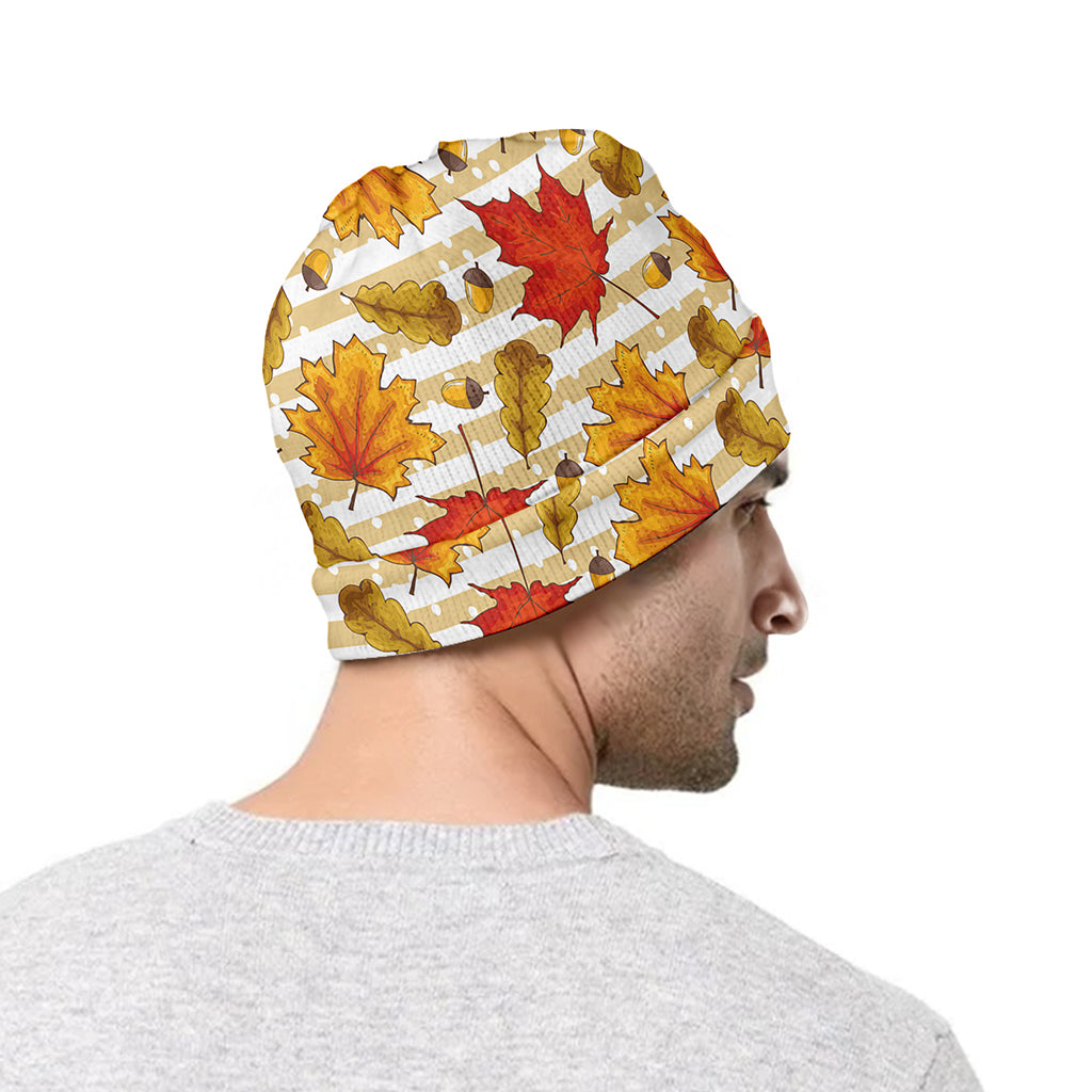 Maple And Oak Pattern Print Beanie