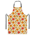 Maple And Oak Pattern Print Bib Apron With Pocket
