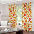 Maple And Oak Pattern Print Dimout Grommet Curtains
