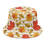 Maple And Oak Pattern Print Bucket Hat