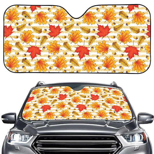 Maple And Oak Pattern Print Car Windshield Sun Shade
