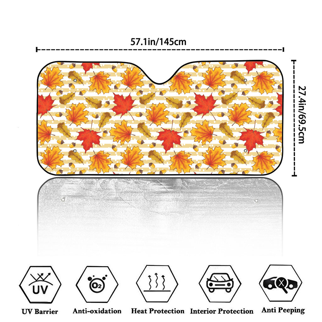Maple And Oak Pattern Print Car Windshield Sun Shade