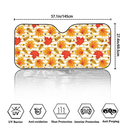 Maple And Oak Pattern Print Car Windshield Sun Shade