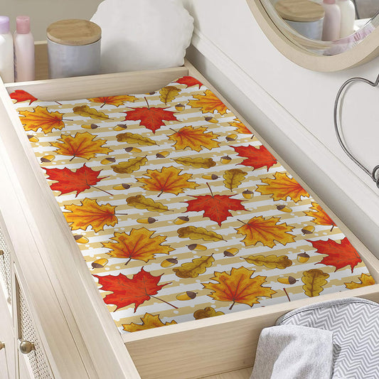 Maple And Oak Pattern Print Changing Pad Cover