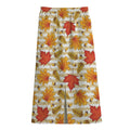 Maple And Oak Pattern Print Cotton Front Slit Maxi Skirt