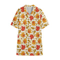 Maple And Oak Pattern Print Cotton Hawaiian Shirt