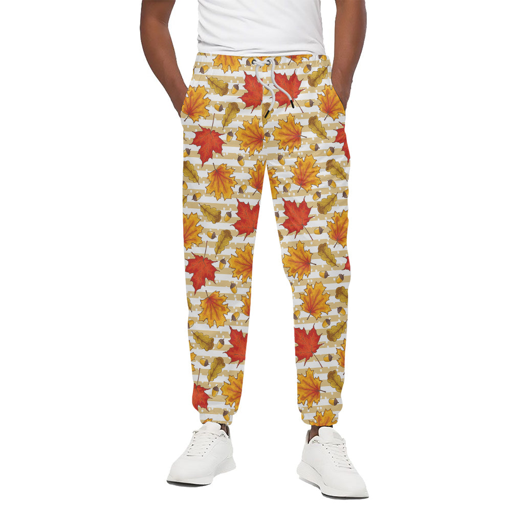 Maple And Oak Pattern Print Cotton Pants