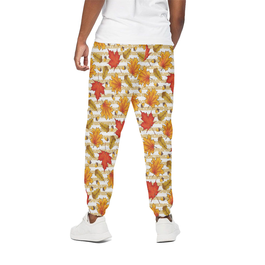 Maple And Oak Pattern Print Cotton Pants