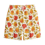Maple And Oak Pattern Print Cotton Shorts