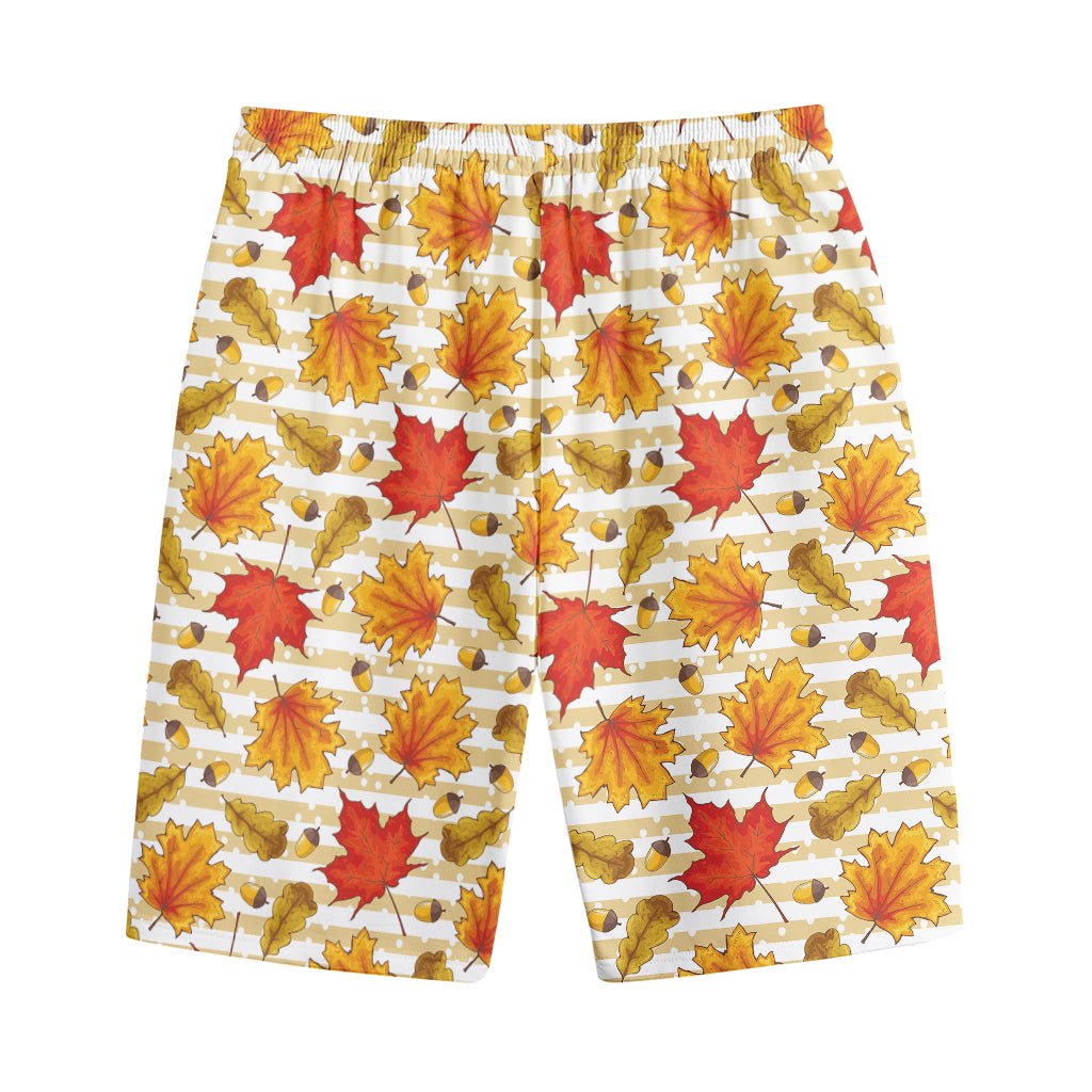 Maple And Oak Pattern Print Cotton Shorts