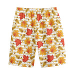 Maple And Oak Pattern Print Cotton Shorts