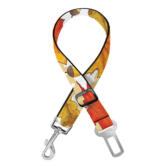 Maple And Oak Pattern Print Dog Seat Belt