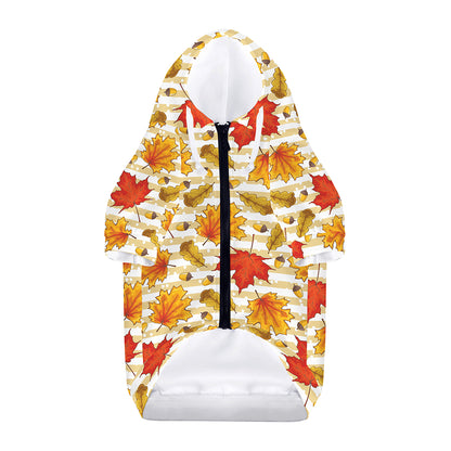 Maple And Oak Pattern Print Dog Zip Up Hoodie
