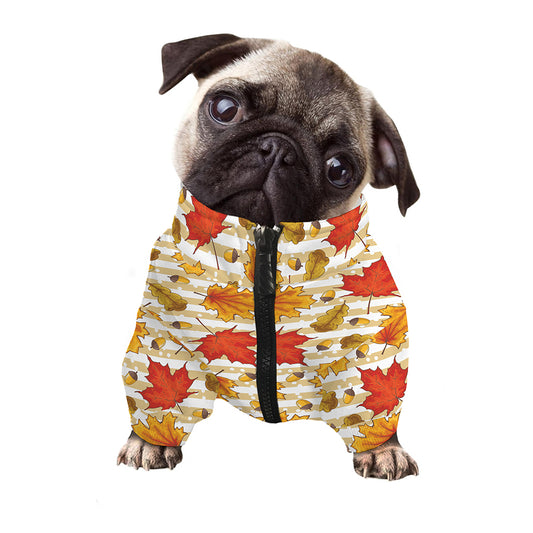 Maple And Oak Pattern Print Dog Zip Up Jacket