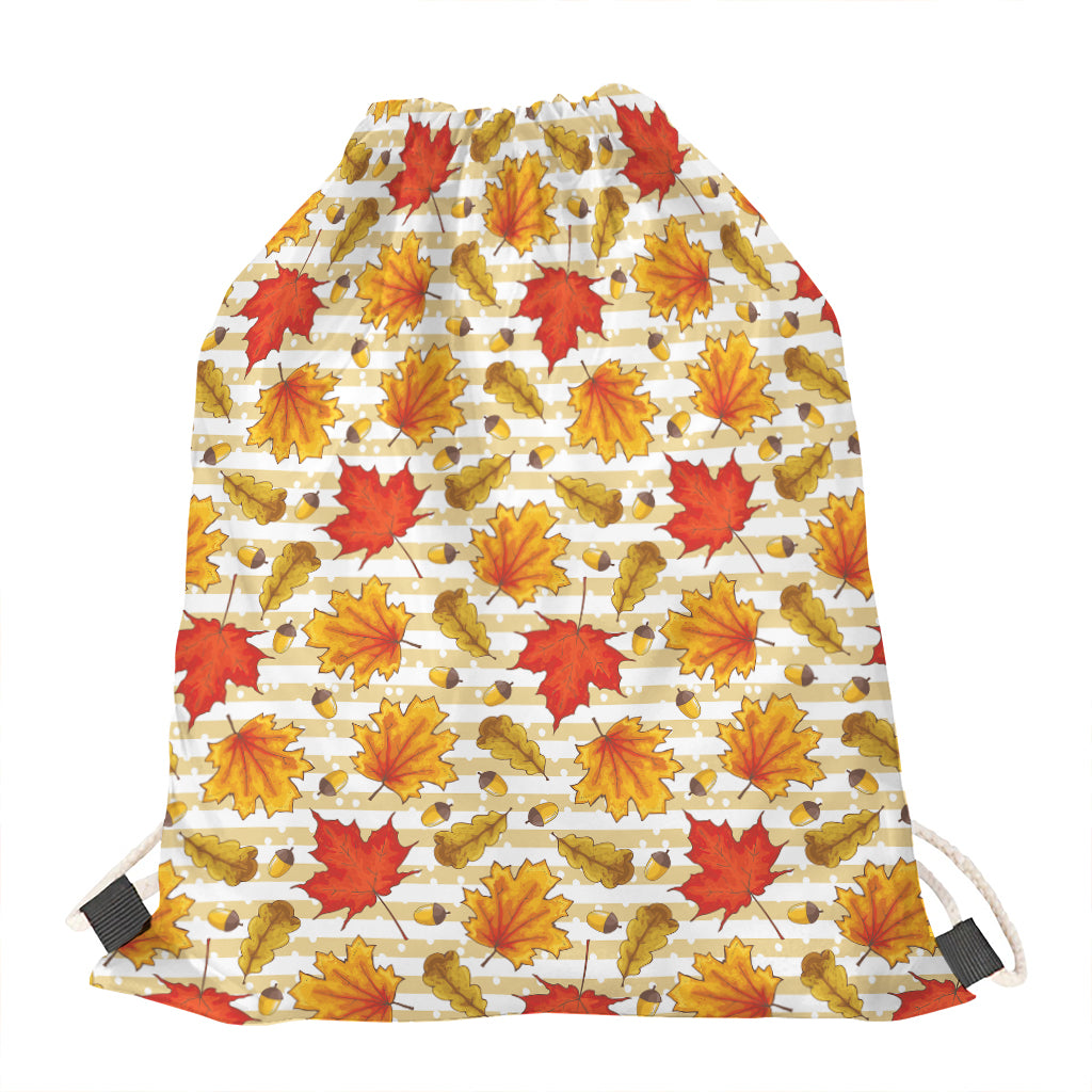 Maple And Oak Pattern Print Drawstring Bag