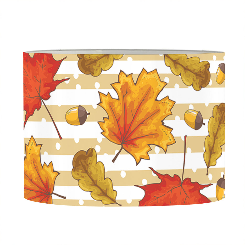 Maple And Oak Pattern Print Drum Lamp Shade