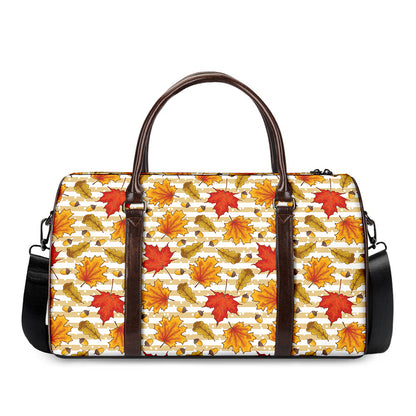 Maple And Oak Pattern Print Duffle Bag