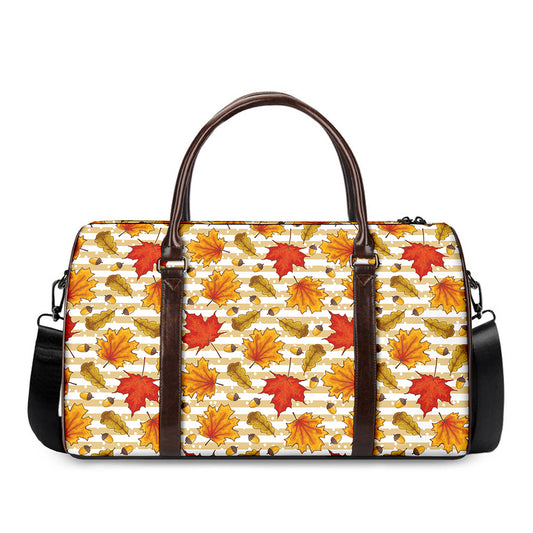 Maple And Oak Pattern Print Duffle Bag