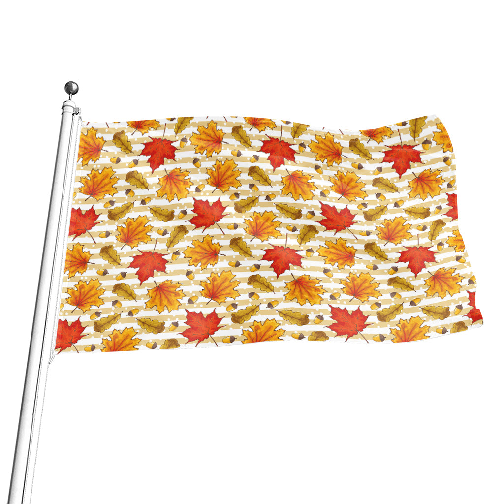 Maple And Oak Pattern Print Flag