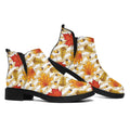 Maple And Oak Pattern Print Flat Ankle Boots