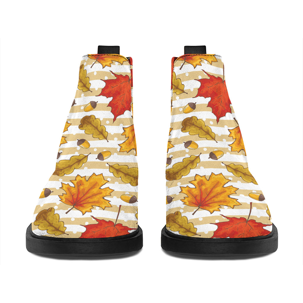 Maple And Oak Pattern Print Flat Ankle Boots