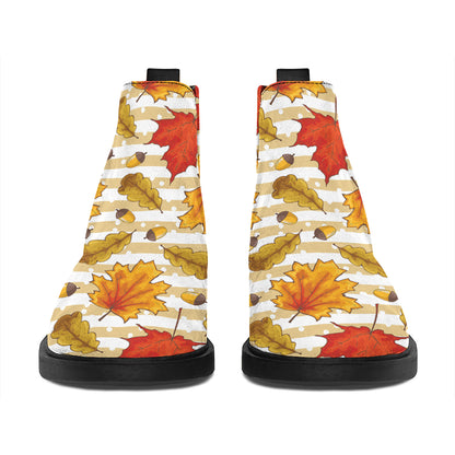 Maple And Oak Pattern Print Flat Ankle Boots
