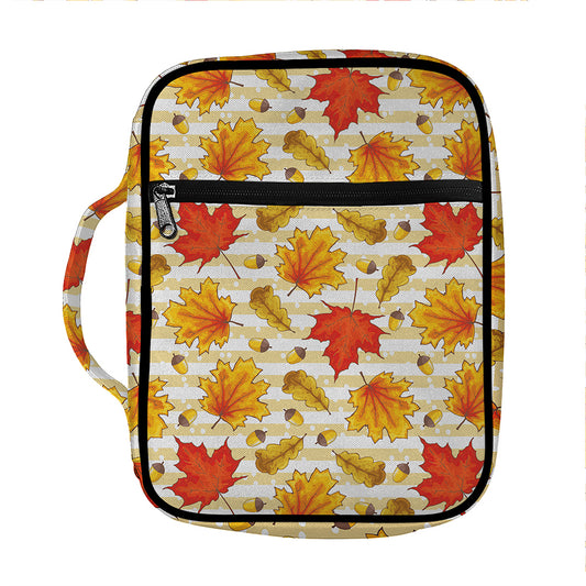 Maple And Oak Pattern Print Front Pocket Bible Bag
