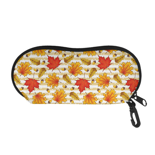Maple And Oak Pattern Print Glasses Case