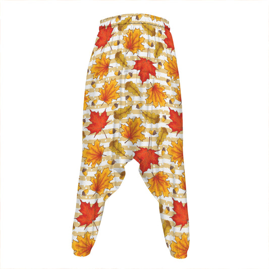 Maple And Oak Pattern Print Hammer Pants