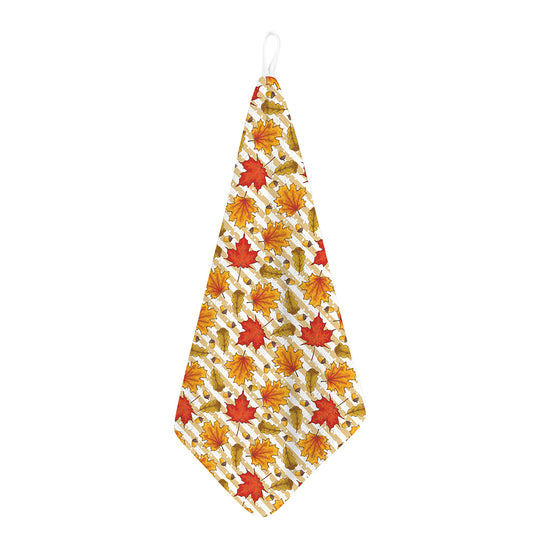 Maple And Oak Pattern Print Hand Towel