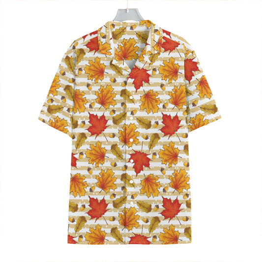 Maple And Oak Pattern Print Hawaiian Shirt