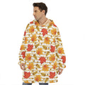 Maple And Oak Pattern Print Hoodie Blanket