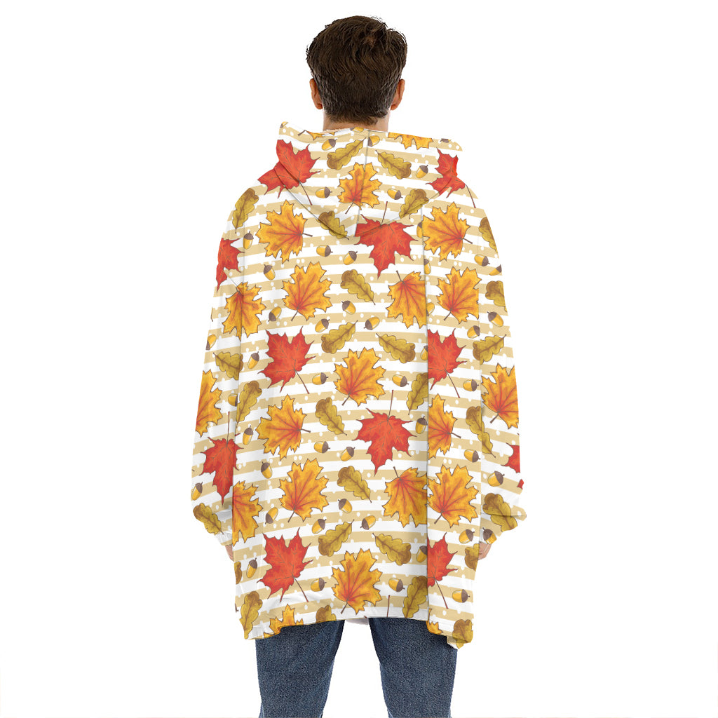 Maple And Oak Pattern Print Hoodie Blanket
