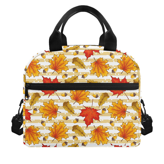 Maple And Oak Pattern Print Insulated Lunch Bag
