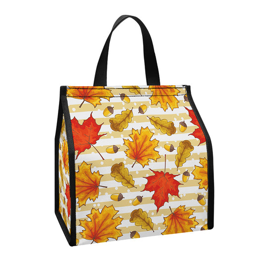 Maple And Oak Pattern Print Insulated Lunch Tote