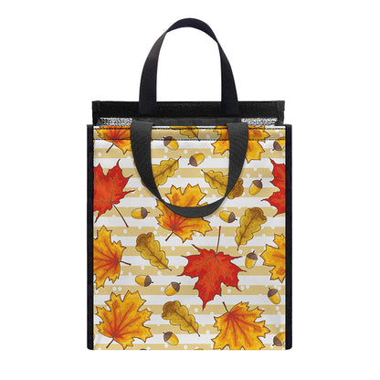 Maple And Oak Pattern Print Insulated Lunch Tote