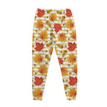 Maple And Oak Pattern Print Jogger Pants