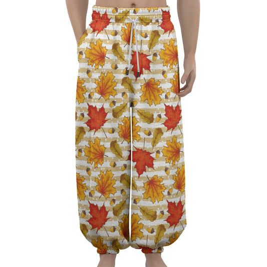Maple And Oak Pattern Print Lantern Pants