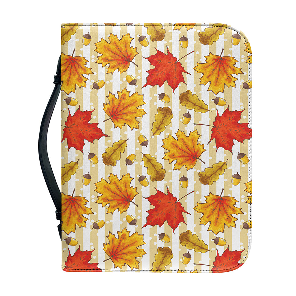Maple And Oak Pattern Print Leather Bible Cover