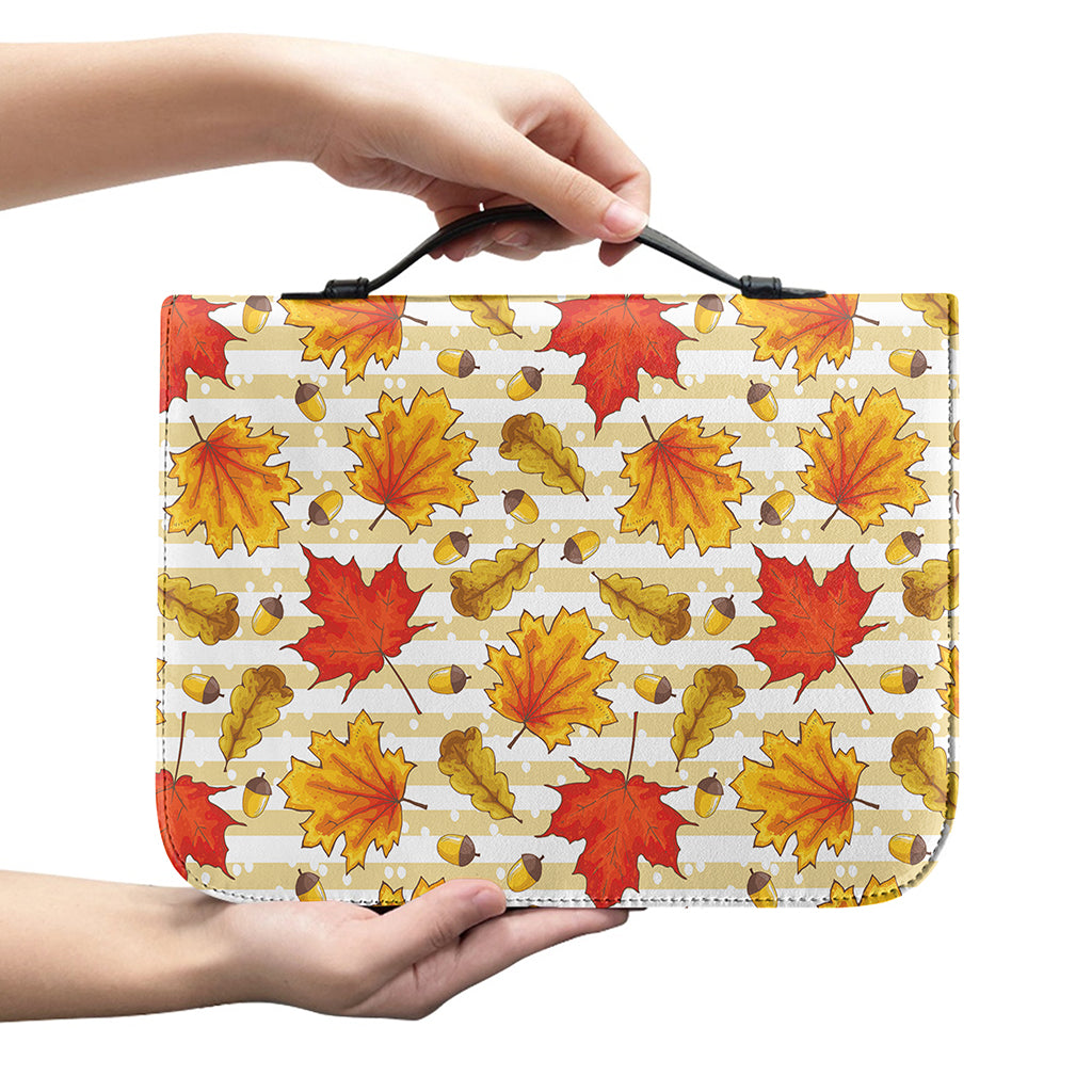 Maple And Oak Pattern Print Leather Bible Cover