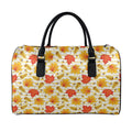 Maple And Oak Pattern Print Leather Duffel Bag