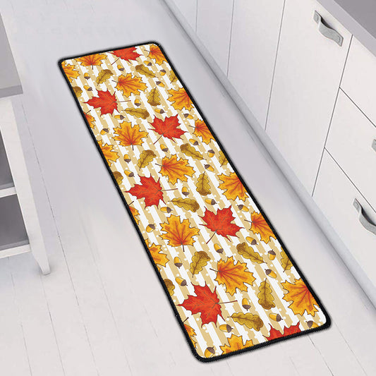 Maple And Oak Pattern Print Long Kitchen Mat
