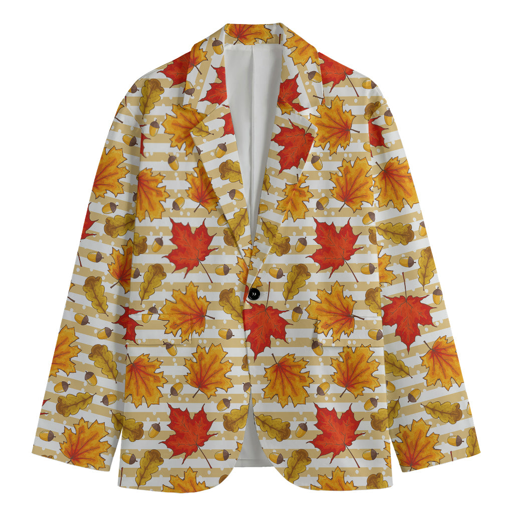 Maple And Oak Pattern Print Men's Blazer