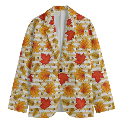 Maple And Oak Pattern Print Men's Blazer
