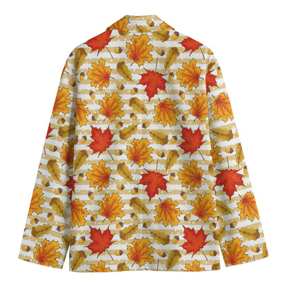 Maple And Oak Pattern Print Men's Blazer