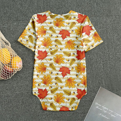 Maple And Oak Pattern Print Men's Bodysuit