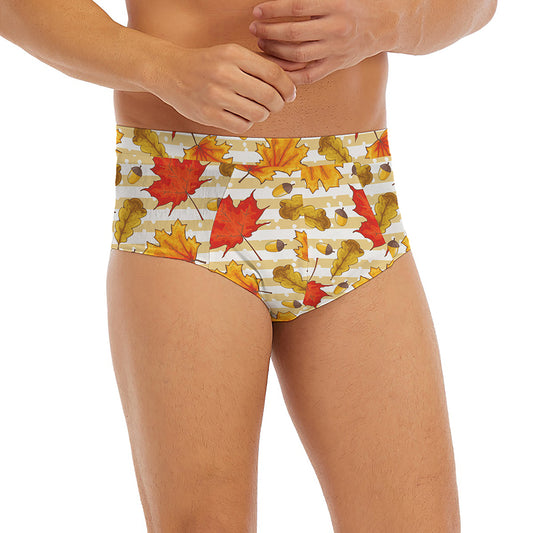 Maple And Oak Pattern Print Men's Briefs